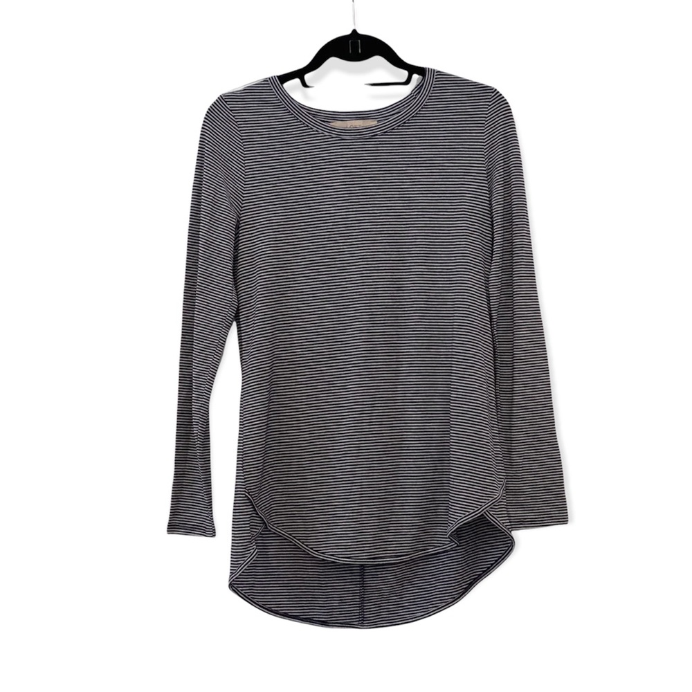 Loft Striped Blue & White Long Sleeve Crew Neck Tunic Shirt Small